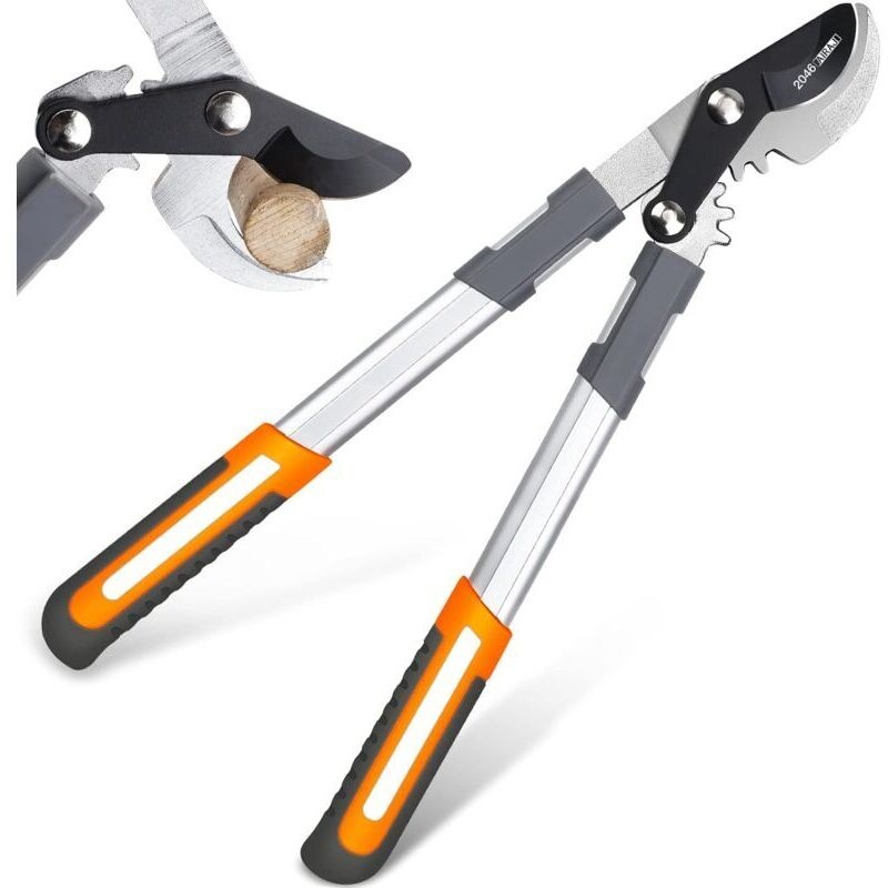 50 Cm Lange Gartenschere, Getriebeschneidsystem, Verschiedene Schnittkräfte, Schneidet Dicke Äste Bis Zu 3 Cm Durchmesser, Scharfe Sk5-klinge, Robuster Aluminiumgriff, Professionelle Gartenschere
