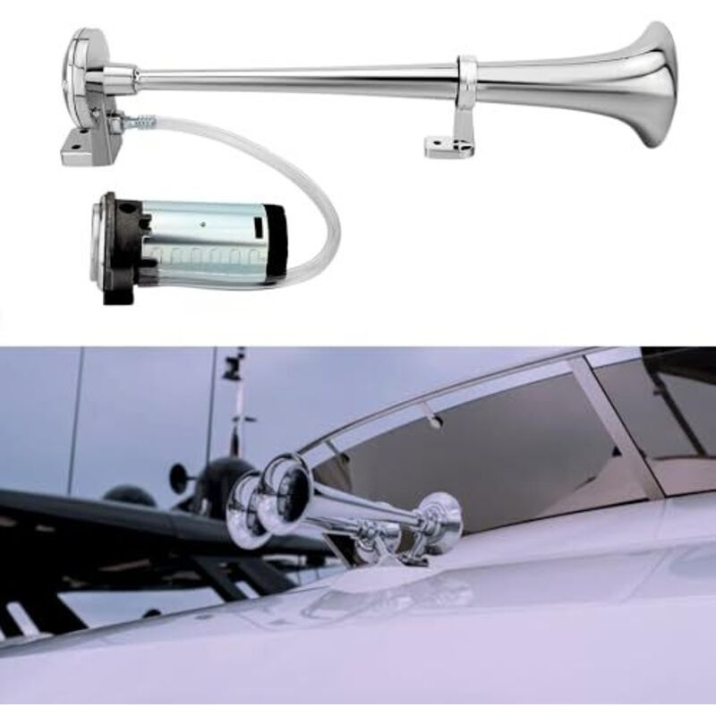 Druckluft-garagenhupe In Silber, 12v 150db Lkw-hupe-set, Drucklufthupe, Autohupe Mit Kompressor, Laute Kompressor-fanfare Für Autos, Boote, Lieferwagen