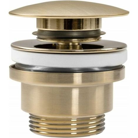 Universeller Klick-klack-waschtischablauf Gold Mat Pop-up-ablauf Für Waschbecken Und Waschtische (gebürstetes Gold)