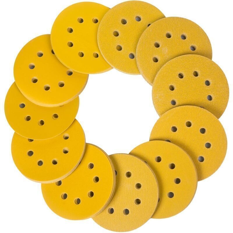 Packung Mit 100 Schleifscheiben Ø 125 Mm Körnung Mit 8 Runden Löchern Und Klettverschluss Für 5-zoll-exzenterschleifer (p320).
