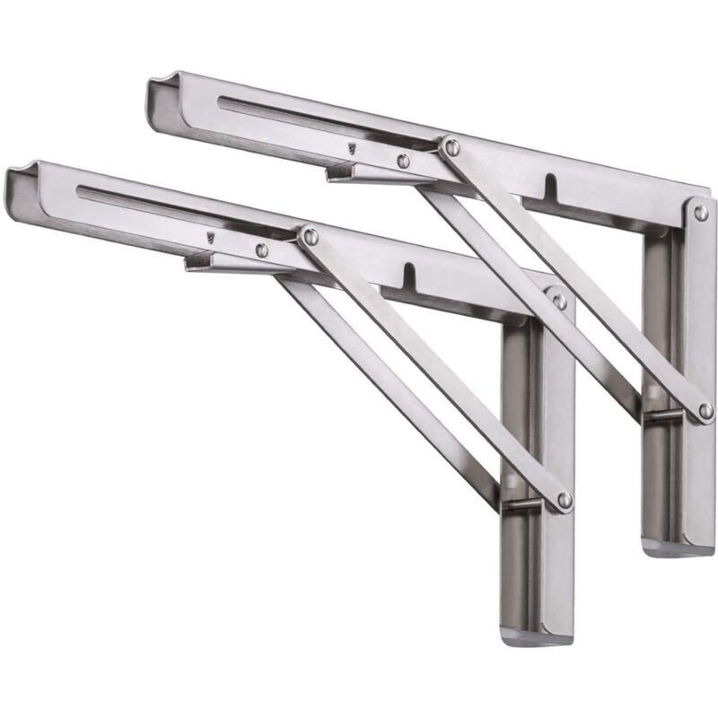 Klappbare Regalträger, 2er-set, Edelstahl, Wandmontage, Klappbare Träger – Einziehbare Träger Mit Schrauben – 350 Mm X 175 Mm (14 Zoll)