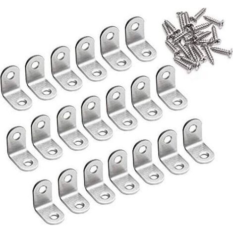90 Grad Rechtwinklige Befestigungswinkel 20 X 20 X 16 Mm L-förmige Eckwinkel Aus Metall Und Edelstahl Zur Unterstützung Von Holzmöbeln Und Schränken, 20 Stück.