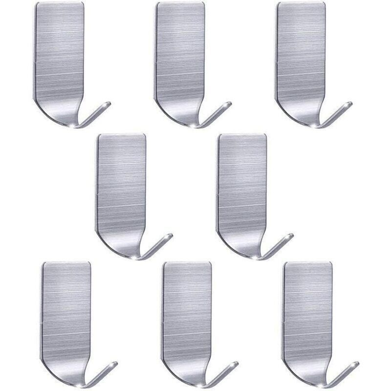 Stabile Wandhaken, Wasserdichte Edelstahl-wandhaken Für Kleider, Bademäntel, Handtücher, Schlüsselanhänger, Weihnachtstaschen, Lichterketten – 8er-pack Für Zuhause, Küche Und Zimmer.