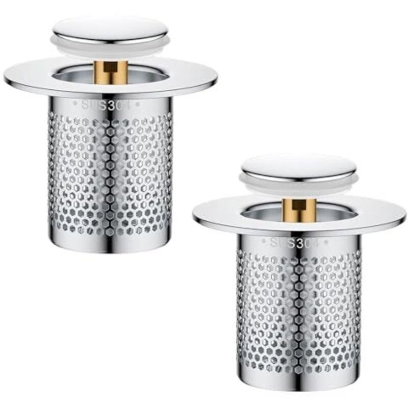 2-teiliger Spülbecken-siebeinsatz Aus Edelstahl, Pop-up-ablaufstopfen Mit Haarsieb, Edelstahl-bodenwaschbeckenfilter, Für Badezimmer Und Badewanne