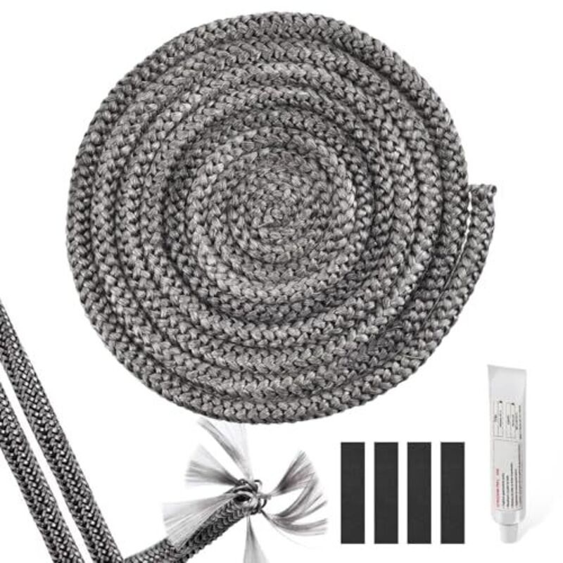 1 Stück Ofendichtungsschnur, 12 Mm X 3 M, Feuerhemmendes Dichtungsband Für Holzöfen. Lieferung Inklusive 4 Stück Hochtemperaturband.