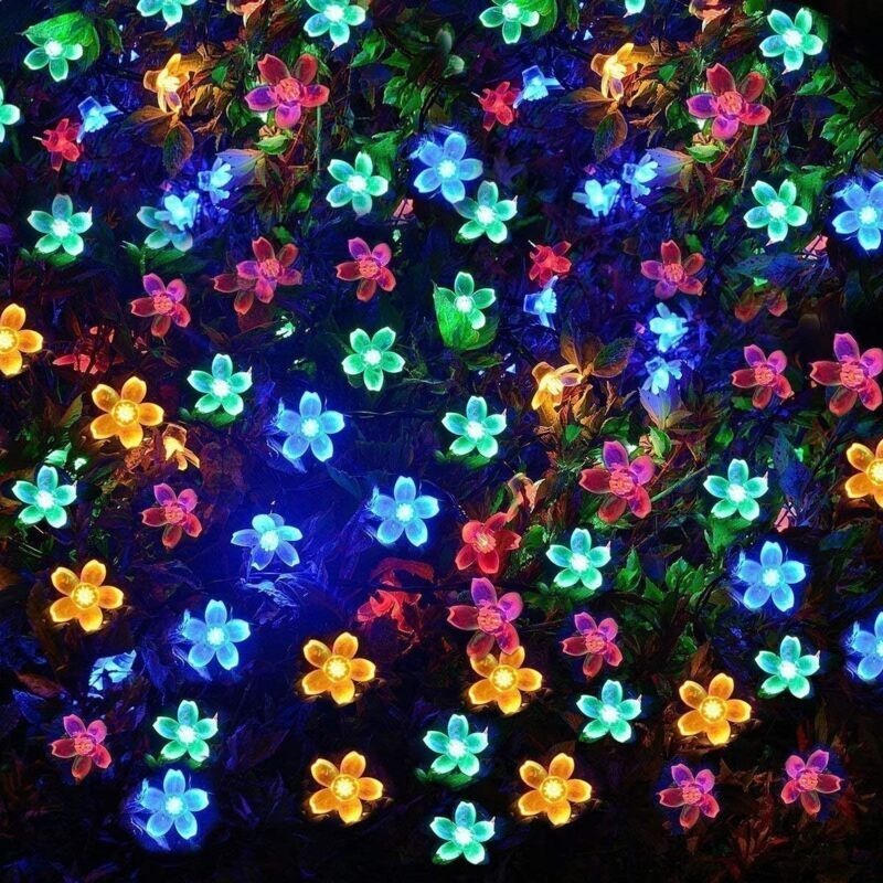 7 M Lange, Mehrfarbige Led-lichterkette Mit Solarbetrieb Für Den Außenbereich, Batteriebetrieben, Wasserdicht, Im Bistro-stil, 2 Modi, Dekorativ Für Garten, Terrasse, Haus, Weihnachten, Ostern, Partys