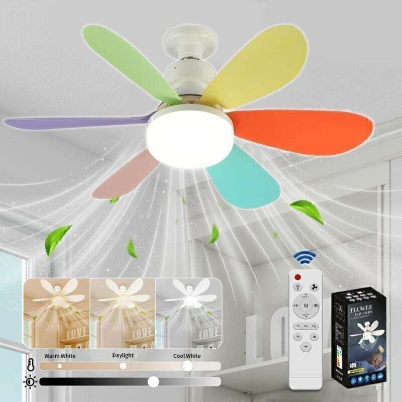 – Leiser Deckenventilator Mit Dimmbarer Led-beleuchtung – 6 Flügel – 3 Geschwindigkeitsstufen – 40 W E27 – Für Wohn- Und Schlafzimmer