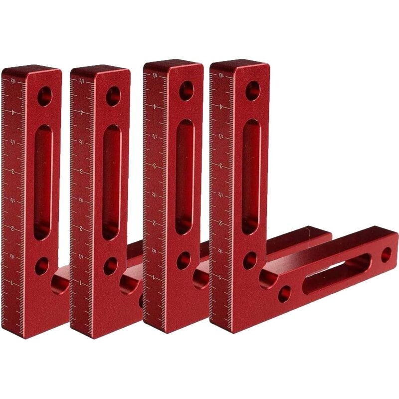 90°-winkelklemme 4,7" X 4,7" Aluminiumlegierung – Korrosionsbeständige, Rot Eloxierte Oberfläche – Zum Zusammenbauen Von Rahmen Und Kisten