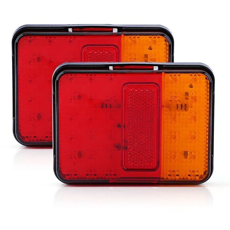 2 Stück 12v 30 Led-rückleuchten Für Anhänger, Lkw, Boot, Rot Und Gelb,