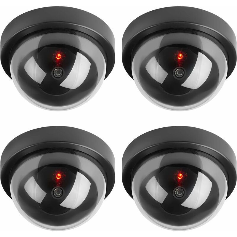 Attrappen Von Überwachungskameras, Gefälschte Kuppel-überwachungskameras Mit Blinkendem Led-licht Für Unternehmen, Geschäfte, Privathaushalte, Innen- Und Außenbereich (4er-pack)