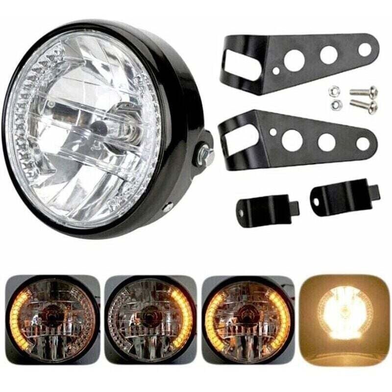 12v Rundscheinwerfer Für Motorräder – 35w Led- Und Halogenprojektor – Wasserdichtes Abs-gehäuse – Einstellbare Abblend-/höhenverstellung – Kompatibel Mit Den Meisten Motorrädern