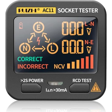 Steckdosentester, Stromkreistester Mit Lcd-digitalanzeige, Steckdosentester Für Die Haus- Und Gewerbeverkabelungsprüfung