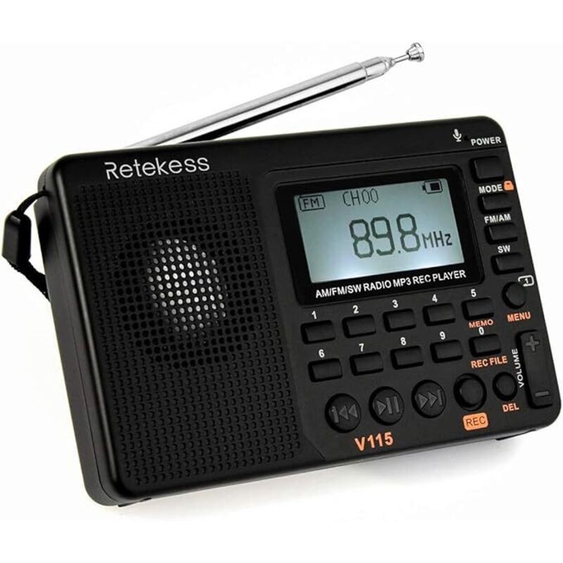Tragbares Radio Mit 1000-mah-akku – Usb-anschluss – Mp3-player Mit Tf-karte Bis Zu 32 Gb – Eingebauter Wecker – Geeignet Für Bad Und Küche