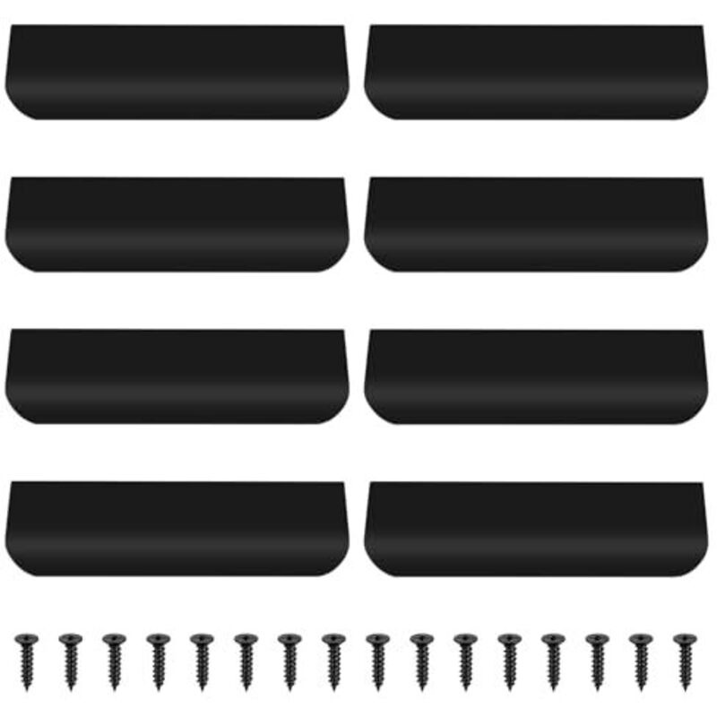 8 Schwarze Möbelgriffe, 120 Mm Unsichtbare Schrankgriffe, Küchengriffe, Schubladengriffe Aus Schwarzer Aluminiumlegierung Für Schranktüren, Kleiderschranktürgriffe, Griff