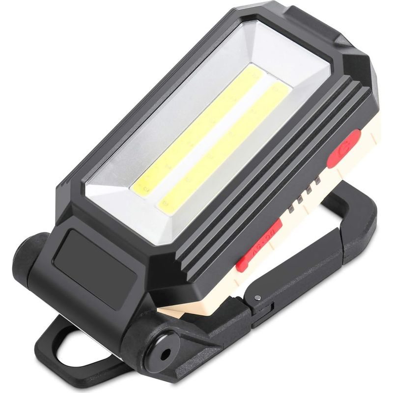 Wiederaufladbare Led-arbeitsleuchte Mit Magnetfuß Und Aufhängehaken, 4 Helligkeitsstufen, 180° Verstellbare Inspektionsleuchte Für Camping Und Notfallreparaturen