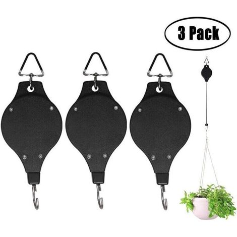 Robuste Und Leicht Erreichbare Einziehbare Pflanzenrolle Zum Aufhängen Von Blumenkörben, Haken Für Gartenkörbe, 3 Stück.