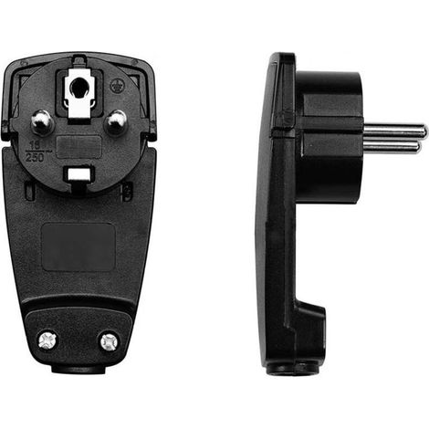 Flachstecker, 4er-pack, 250-v-winkelstecker, Flacher Schuko-stecker, Flache Steckdose, 250-v-flachstecker, Flacher Schuko-stecker, Winkelstecker Mit Klappgriff, Kabelklemme, Schwarz