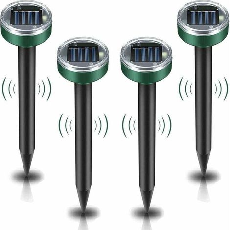 Solarbetriebenes Maulwurfsabwehrgerät – 4er-pack Ultraschall-abwehrgeräte – Ip65 Wasserdicht – Langlebiger Gartenschutz