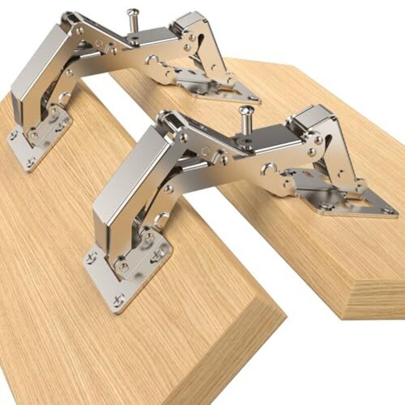 4 Scharniere Mit Soft-close-funktion, 170° Öffnungswinkel, Für Schranktüren, Kein Vorbohren Erforderlich, Küchenschrankscharniere Mit Dämpfer, Deckelstütze, Klappscharniere, Unsichtbar Für Schränke