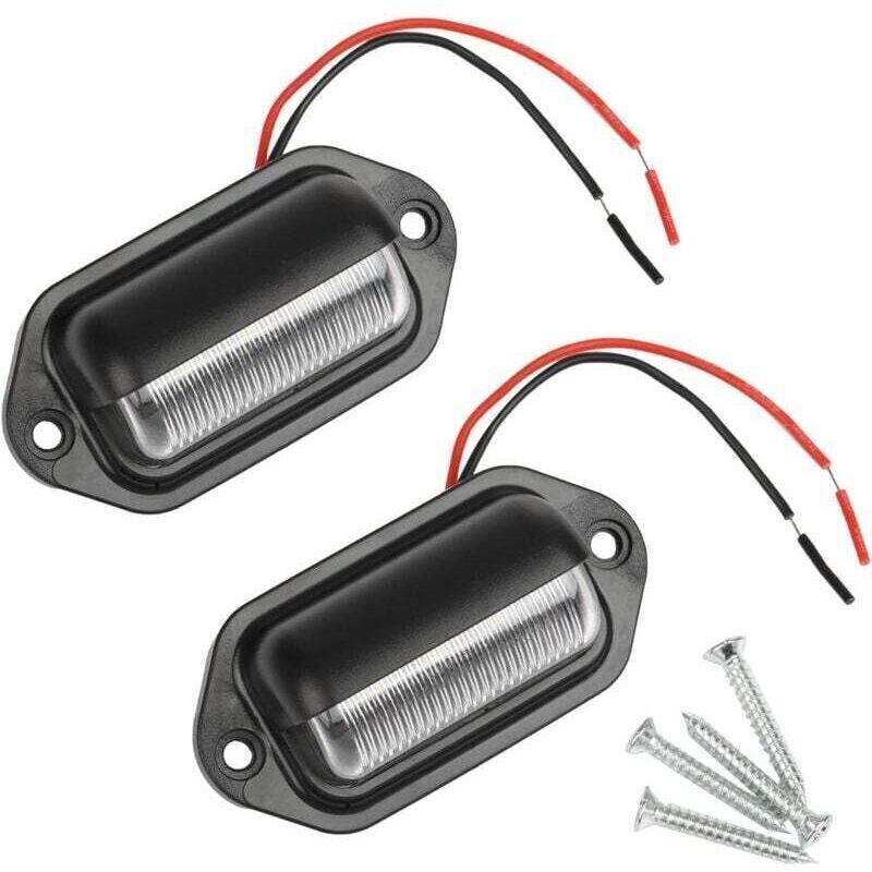 2 Wasserdichte Led-kennzeichenleuchten, 6 Led-kennzeichenleuchten Hinten Für 12v/24v Lkw, Transporter, Anhänger, Pkw, Wohnwagen