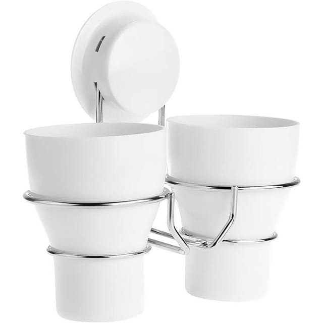 Zahnbürstenhalter Mit Saugnapf Aus Pp + Abs + Edelstahl 200cu3 Zur Wandmontage Für Toilette Und Badezimmer