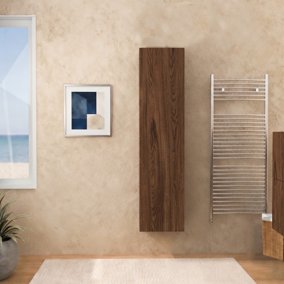 Moderne Badhochschrank Tabak Hängend, Platzsparend 139 Cm Hollywood