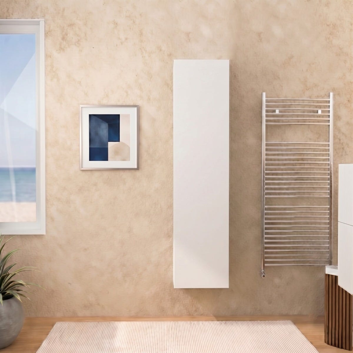 Moderne Hängeschrank Badezimmer Weiß Matt Platzsparend H 139 Cm Hollywood