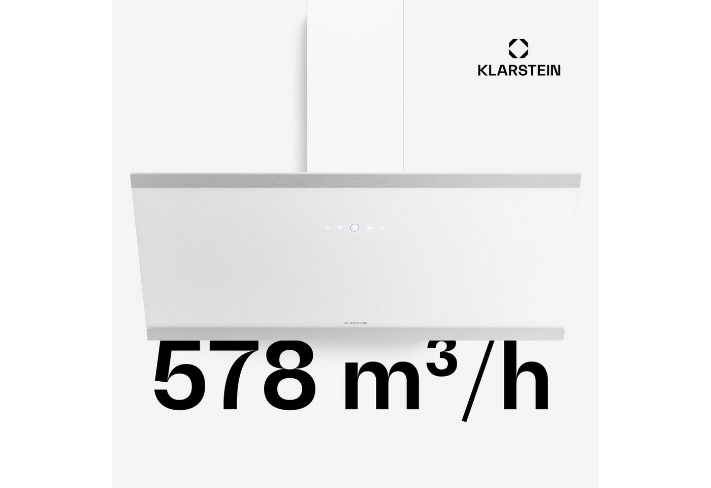 Klarstein Flashline Schräge Dunstabzugshaube – 578 M³/h Dunstabzug, Touch-bedienung, 9 Stufen + Boost, Led-beleuchtung, Umluft Oder Abluft Bild 4