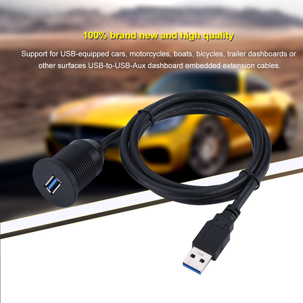 Einbaufähiges Usb 3.0-verlängerungskabel Für Armaturenbrett Oder Bedienfeld, Für Auto, Boot Und Motorrad (1 M)