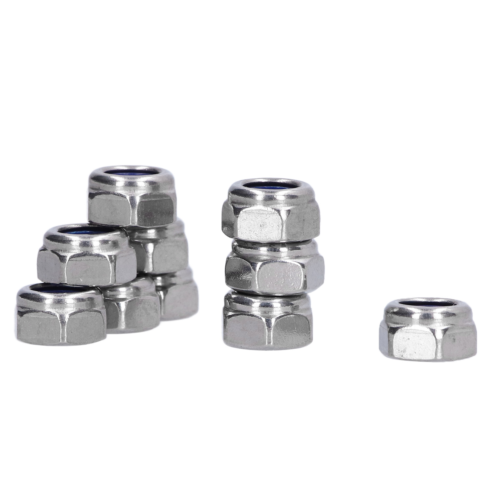M6 Edelstahl-nylon-einsatz-sicherungsmuttern-set (100 Stück)