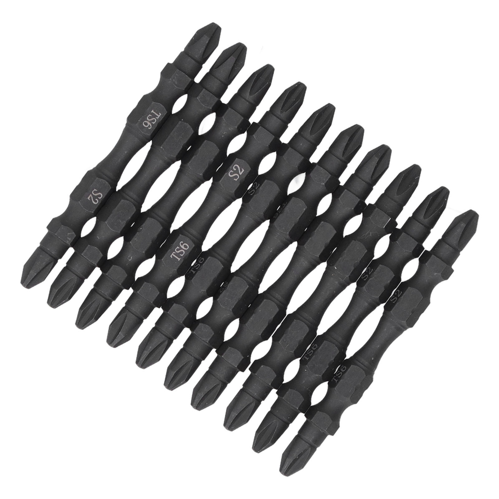 10-teiliges Set Ph2-doppelmagnet-schraubendreherbits, 1/4"-sechskantschaft, Kleiner Kopf