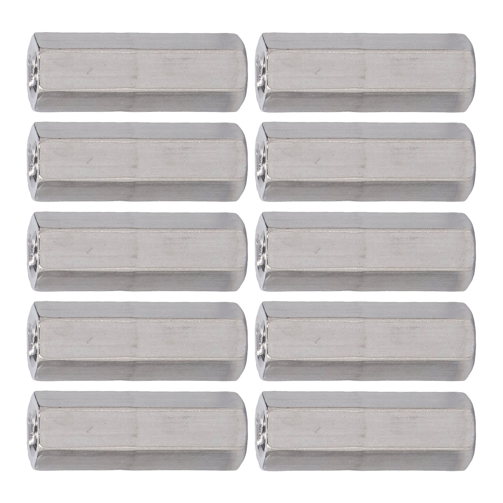 10 M6x1 L30mm Sechskant-verbindungsmuttern Aus Rost- Und Korrosionsbeständigem Edelstahl 304, Gewindestangenverbinder