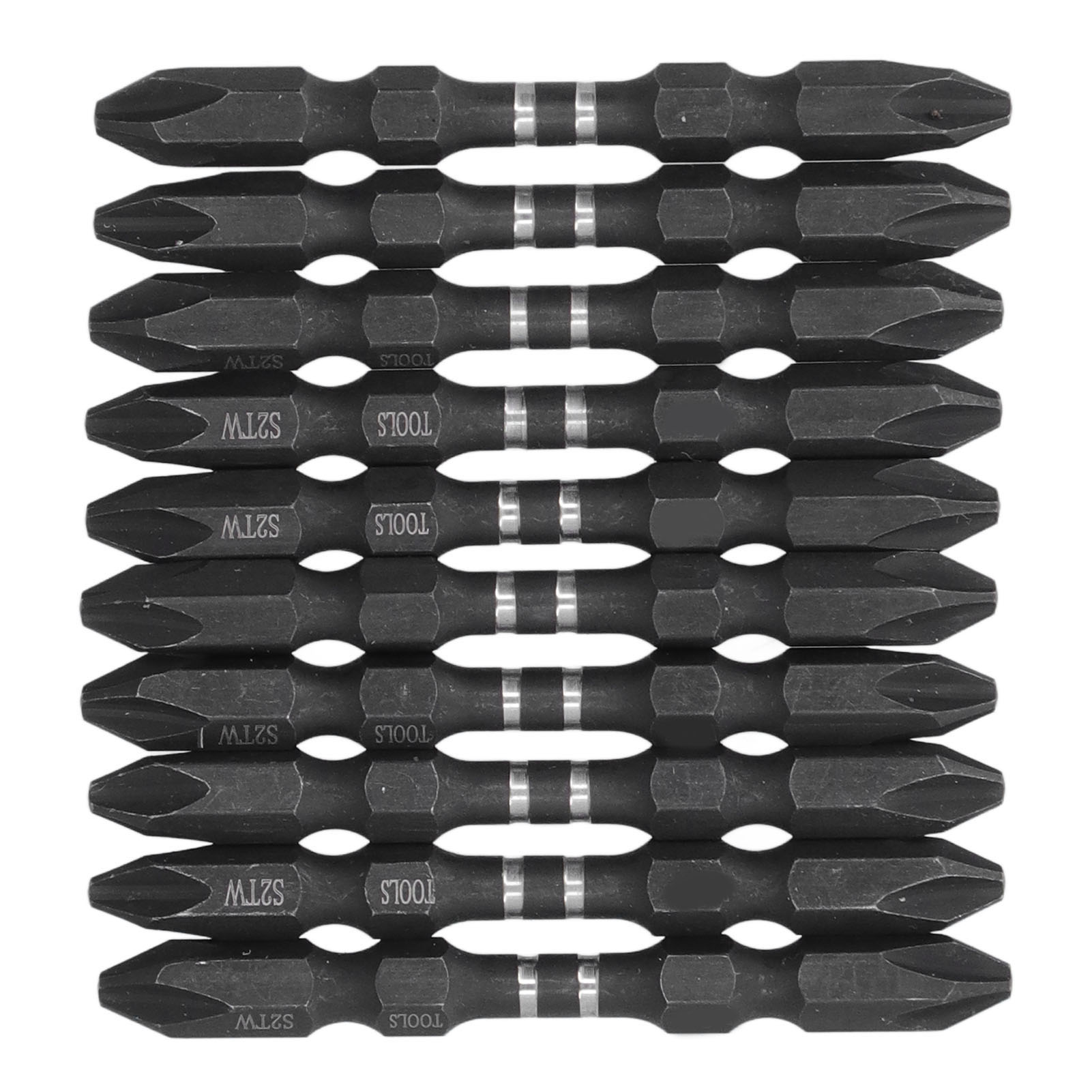 10-teiliges Set Ph2-doppelmagnet-schraubendreherbits, 1/4"-sechskantschaft, Großer Kopf