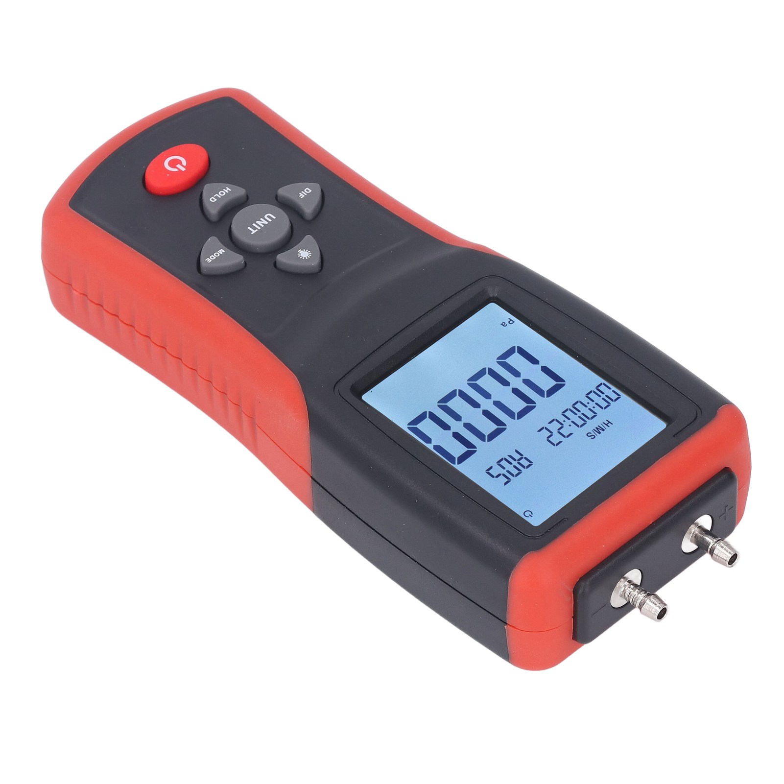 Multifunktionales Digitales Manometer Mit 12 Wählbaren Einheiten Und Hintergrundbeleuchtetem Lcd-display
