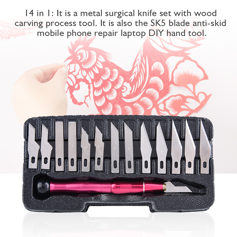 Sk5 14 In 1 Diy Schneidemesser-set, Inklusive Metallbearbeitungs- Und Reparaturwerkzeugen Für Mobiltelefone Und Computer.