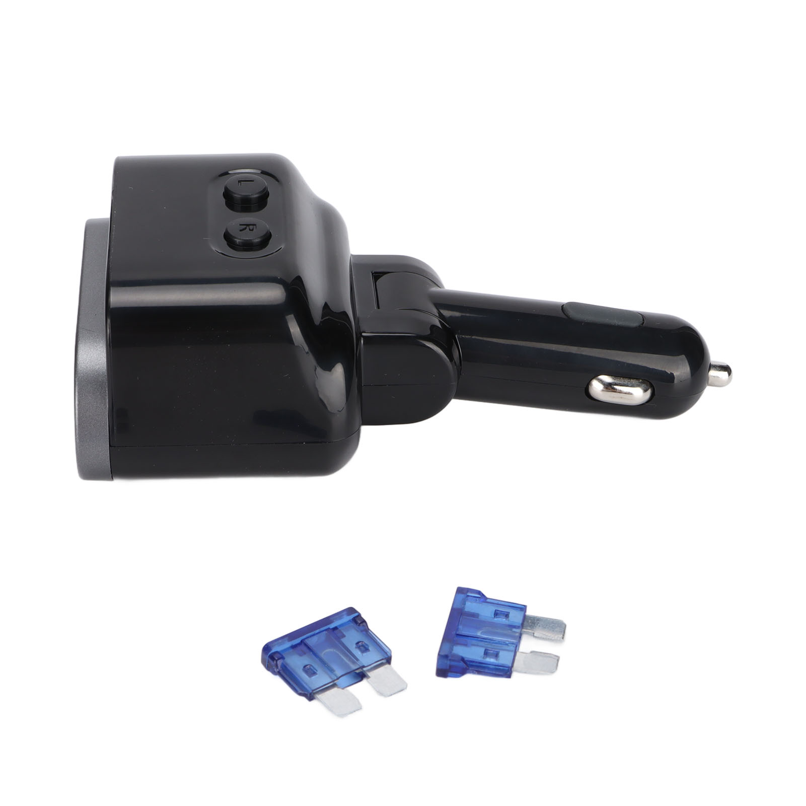 Hochleistungs-zigarettenanzünder-ladegerät C47pq, Zwei Usb-anschlüsse Mit Typ-c-autoladegerät, Schwarz