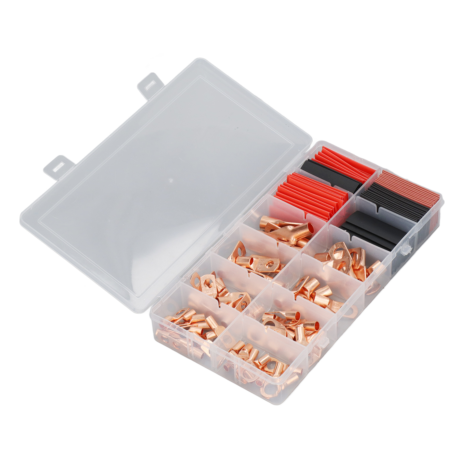Set Mit 150 Kabelschuhen, Schrumpfschlauch, Dicken Kupferanschlussklemmen Für Batteriekabel
