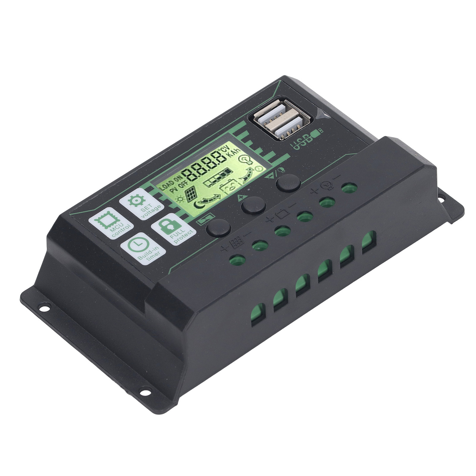 Pwm-solarladeregler Mit Lcd-bildschirm Für Offene 12v/24v Agm/gel-batterien, 100a, 2 Usb-anschlüsse, Photovoltaik-modulsteuerung