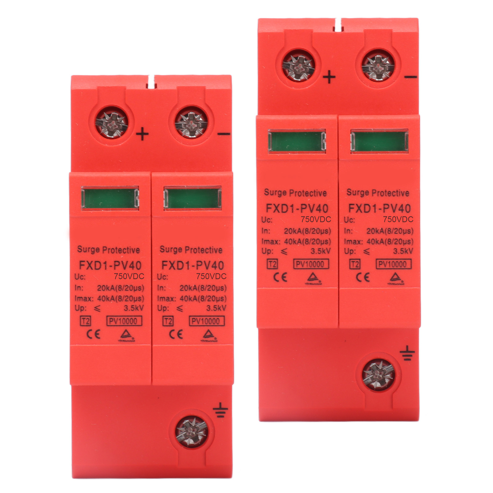 Gleichstrom-photovoltaik-überspannungsschutzgeräte, 2-polige 40-ka-überspannungsableiter Mit Fernsignal Fxd1-pv40750v