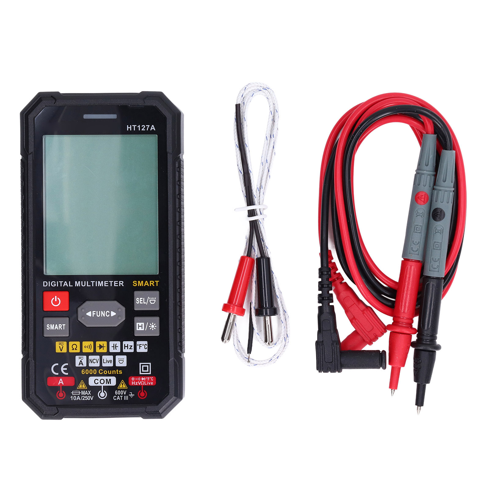 Kompaktes, Intelligentes Digitalmultimeter Mit Farb-lcd-display, 3-stufiger Ergebnisanzeige, Taschenvoltmeter, Spannungsprüfer Ht127a