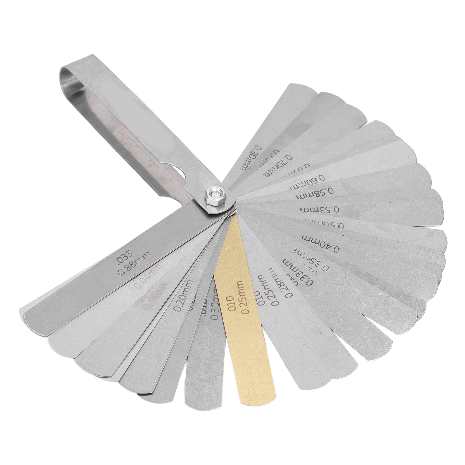 Dickenmessgerät 0,04–0,88 Mm, 32 Klingen, Edelstahl, Metrisch Und Imperial, Messwerkzeug Mit Zwei Skalen
