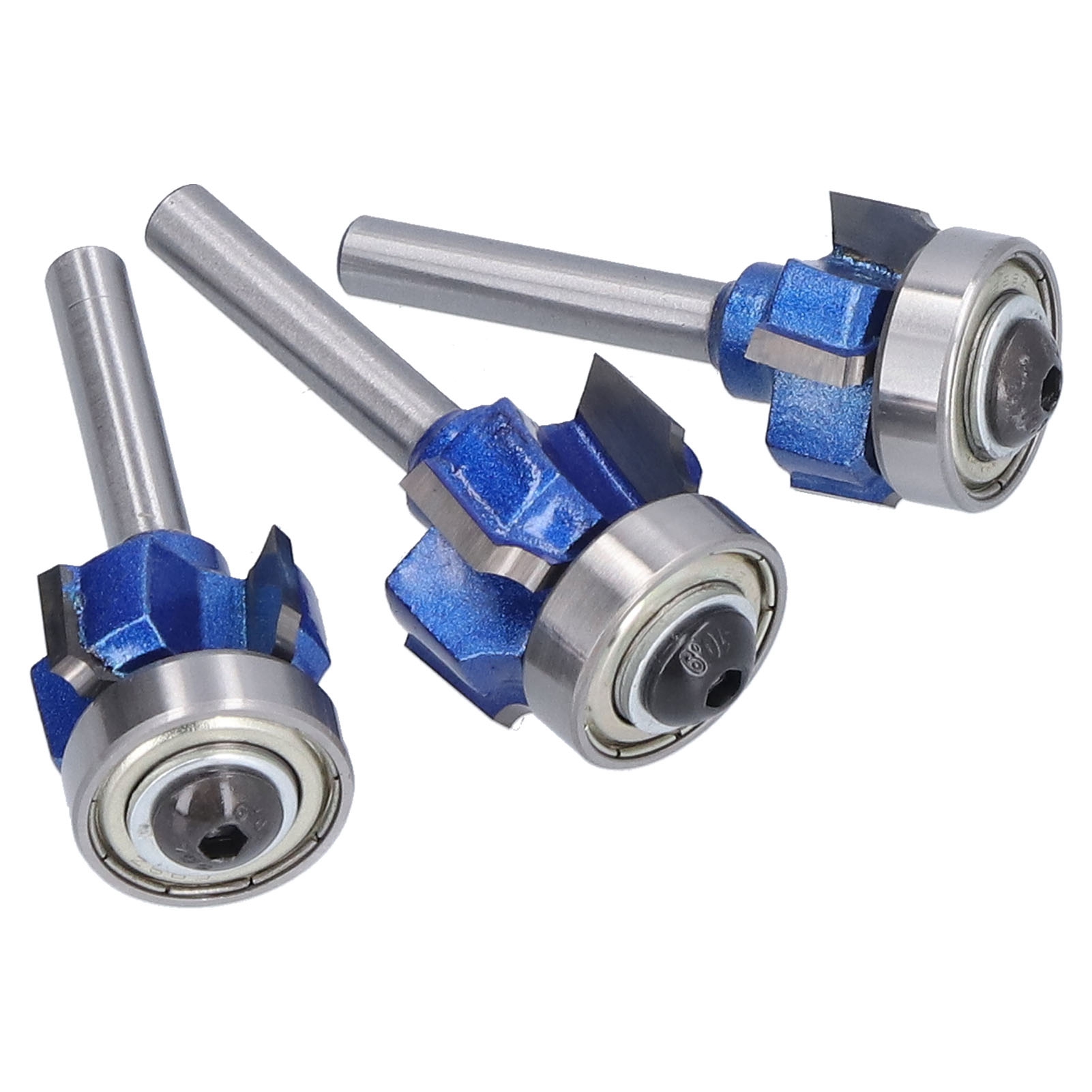 Set Mit 3 Eckrundungsfräsern Für Die Holzbearbeitung, 4 Schneiden, 6 Mm Schaft, R1 R2 R3
