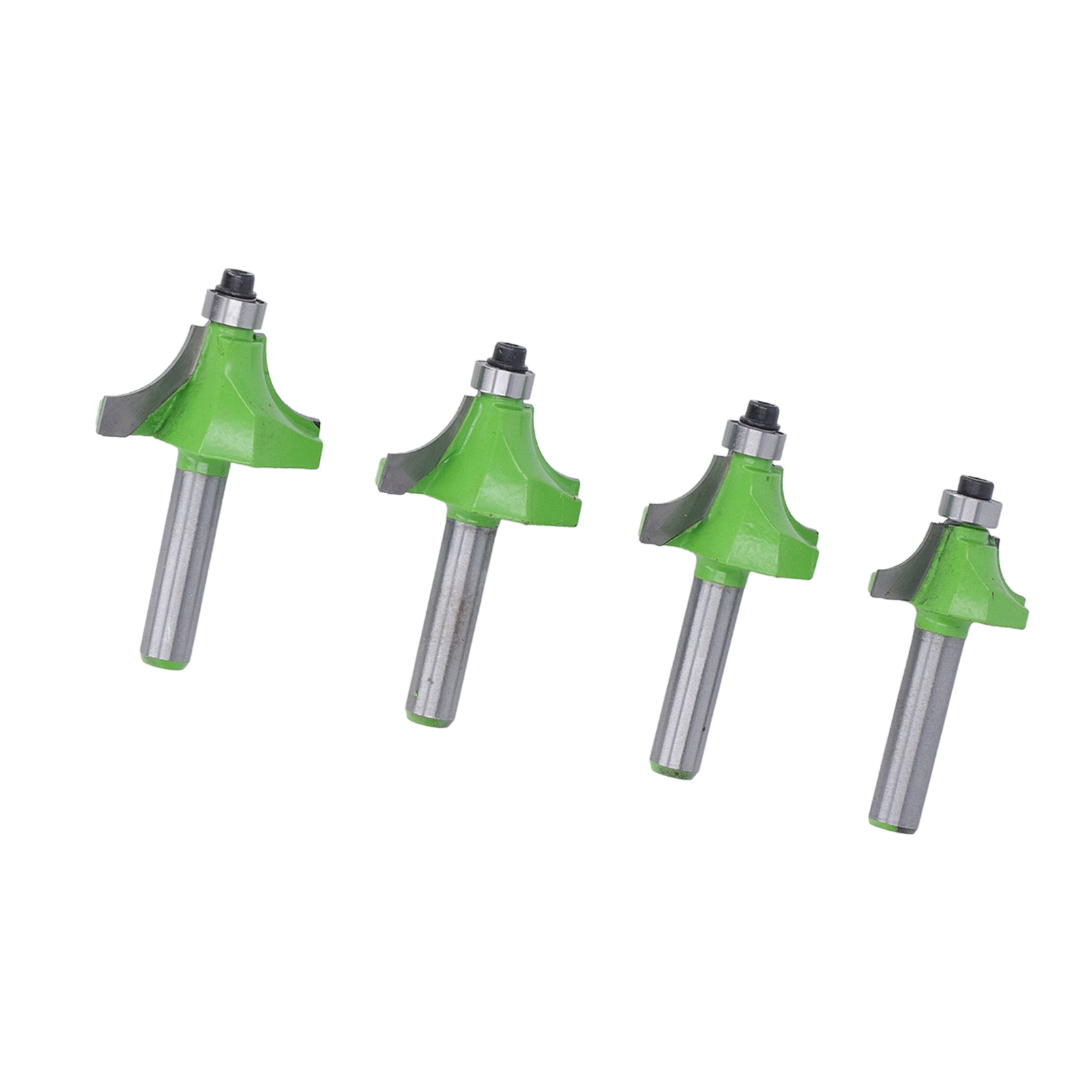 Satz Von 4 Abrundungsfräsern, 8 Mm Schaft, Radien Von 5/8 Zoll, 3/4 Zoll, 7/8 Zoll Und 1 Zoll, Hohe Härte, Zum Abrunden Von Ecken Und Formen Von Kanten.