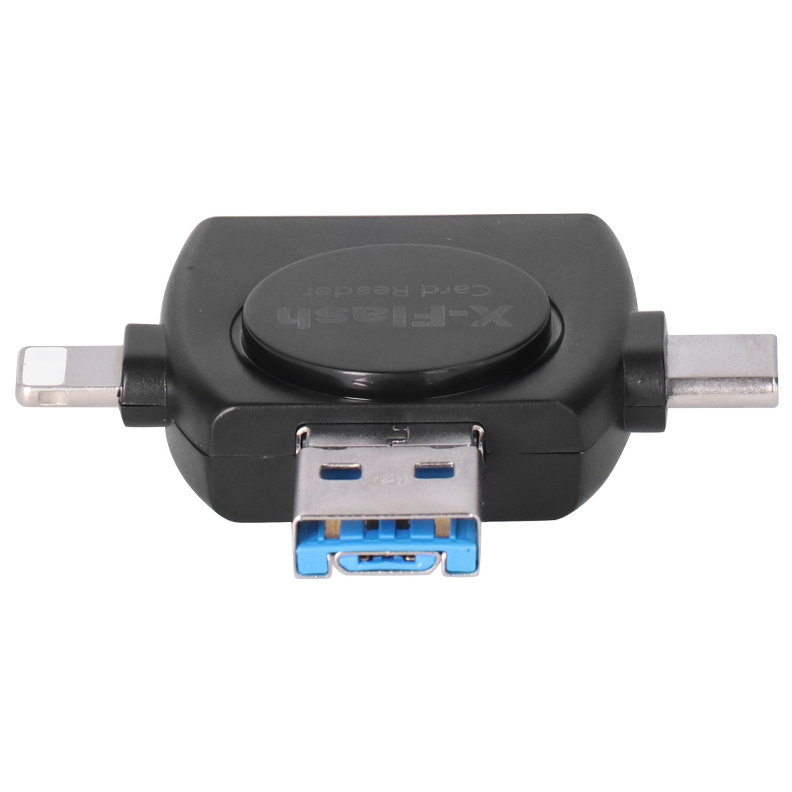 Xt-60 4-in-1 Otg-mobiltelefon-kartenleser Mit Speichererweiterung Für Android/usb-c/ios, Schwarz
