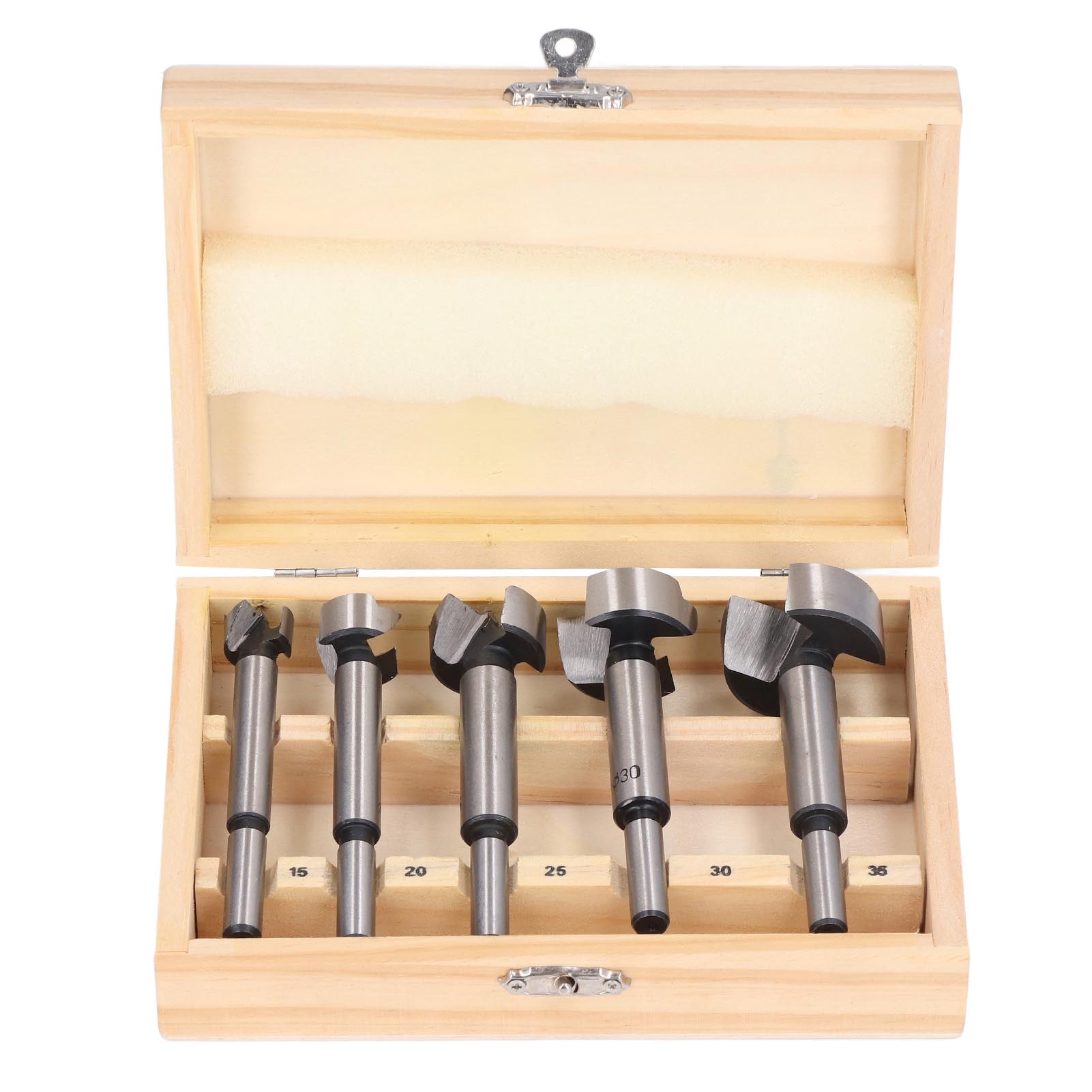 Set Mit 5 Forstnerbohrern Mit Rundschaft (15 Mm, 20 Mm, 25 Mm, 30 Mm Und 35 Mm)