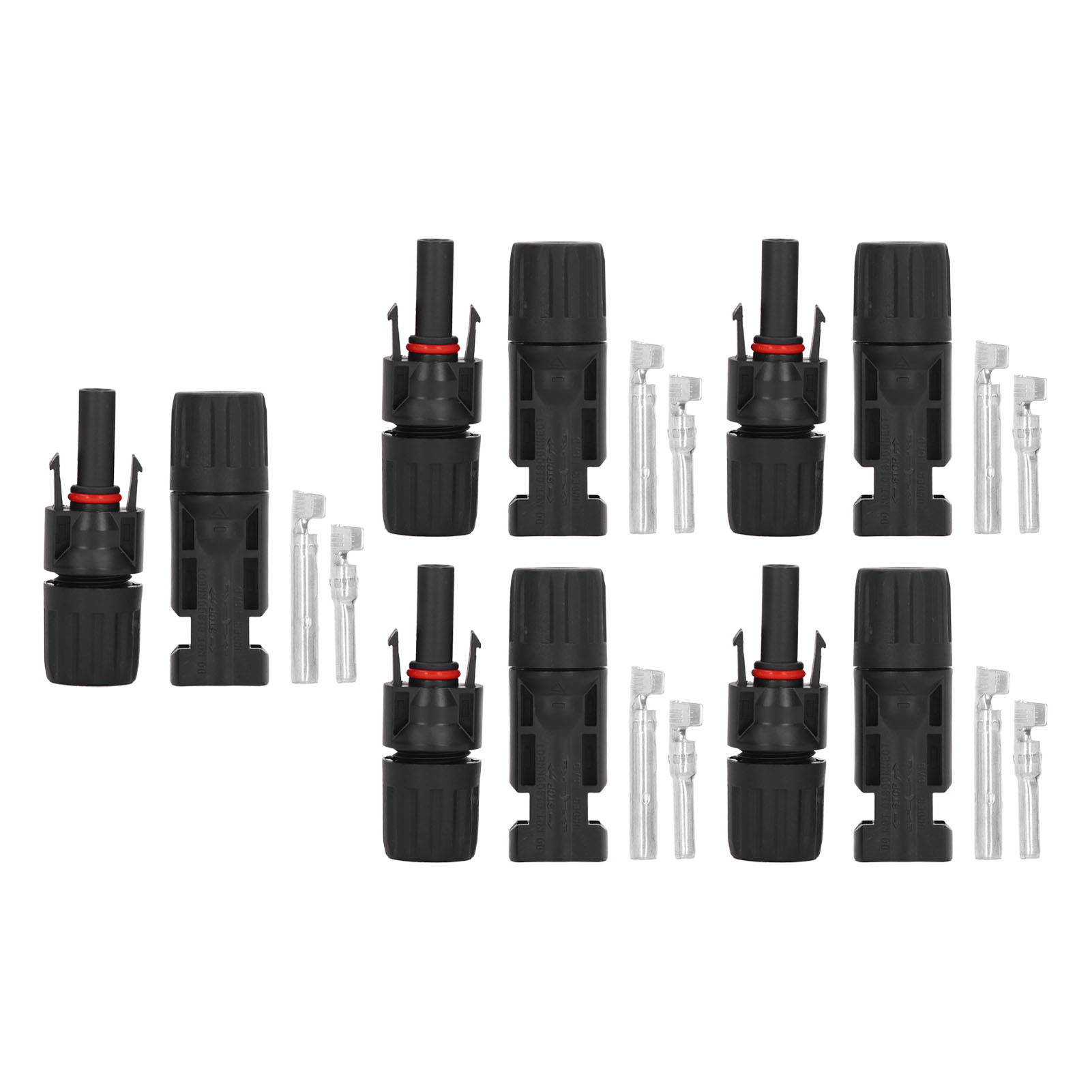 Packung Mit 5 Wasserdichten Ip67-photovoltaik-steckverbindern, Ppo-isolierung, Hohe Strom- Und Spannungsfestigkeit, 1000 V 30 A Pv-kabelverbinder