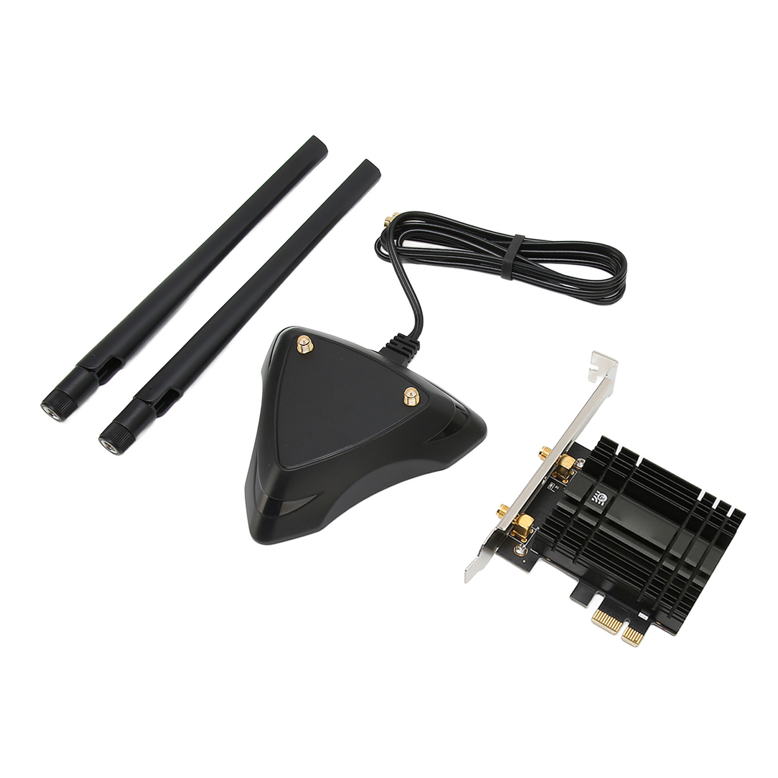 Triple-band-pcie-6e-wlan-karte 2,4 Ghz/5,8 Ghz/6 Ghz, 5400 Mbit/s, Bluetooth 5.2, Mit 6 Dbi Magnetischem Antennensockel.