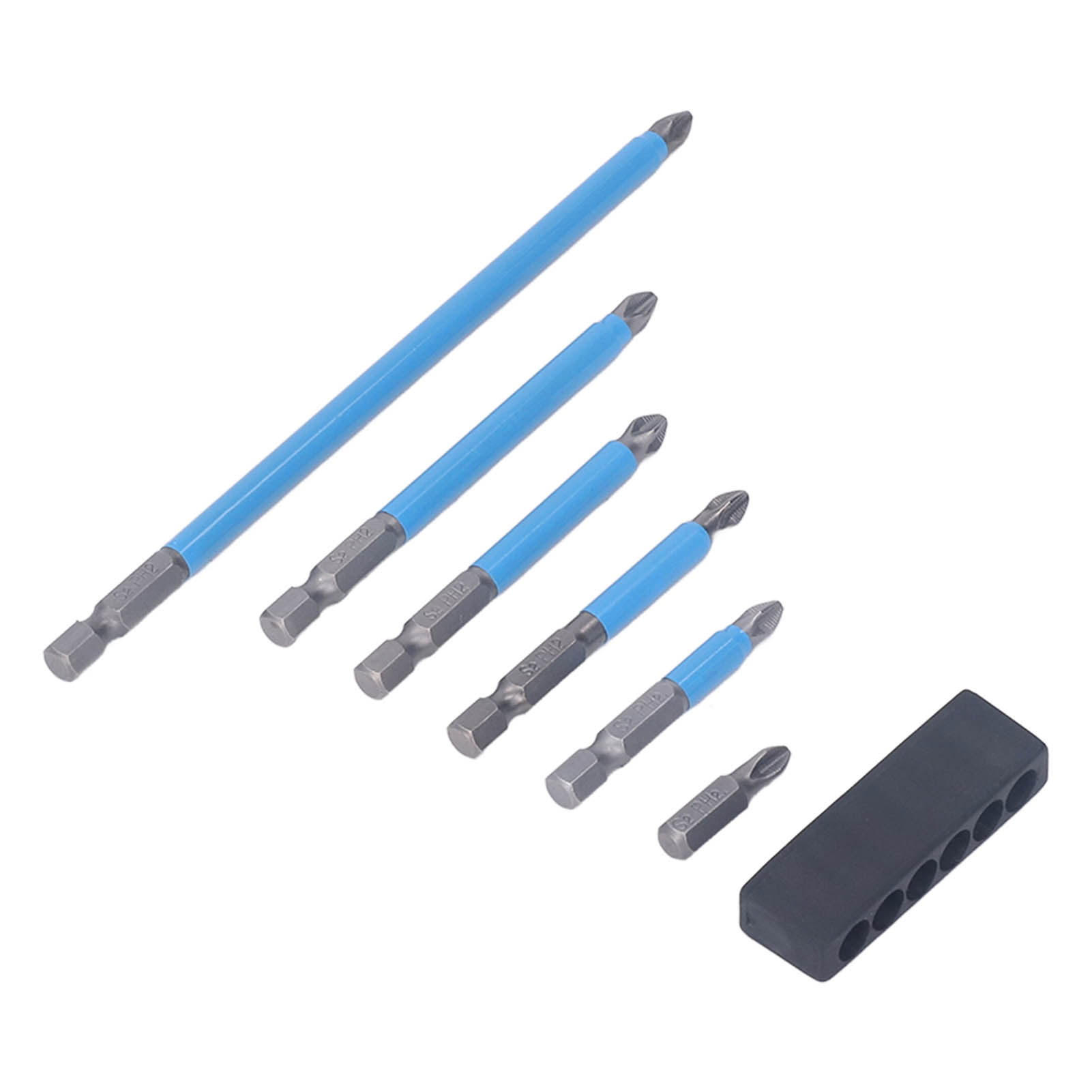 Set Mit 6 Rutschfesten Magnetischen S2-schraubendreherbits Für Manuelle Und Pneumatische Bohrmaschinen