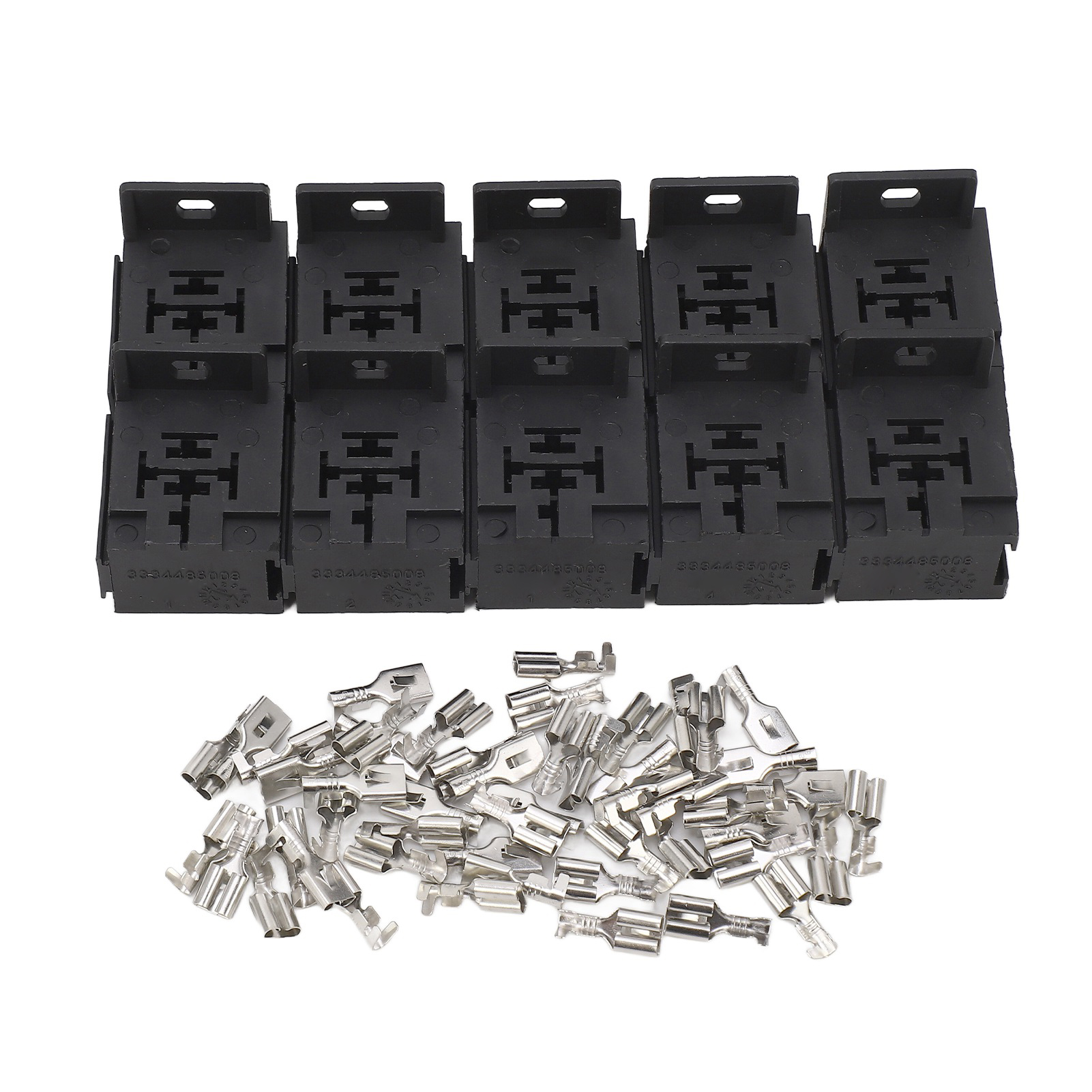 Packung Mit 10 5p 40a Relais-sockeln Mit 50 Anschlüssen Für Autoalarmanlagen, Scheinwerfer Und Fernstartsysteme