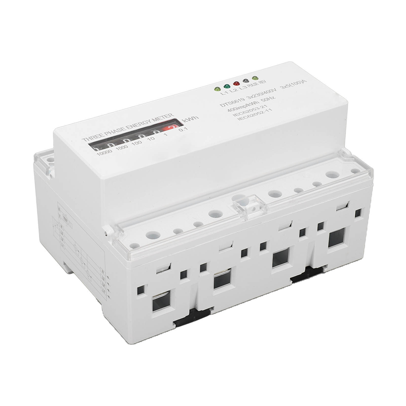 Dreiphasiger, Vieradriger Din-schienen-stromzähler, Misst Energie (kwh), Stromverbrauch Und Leistung (wattmeter), 230 V/400 V, 5–100 A